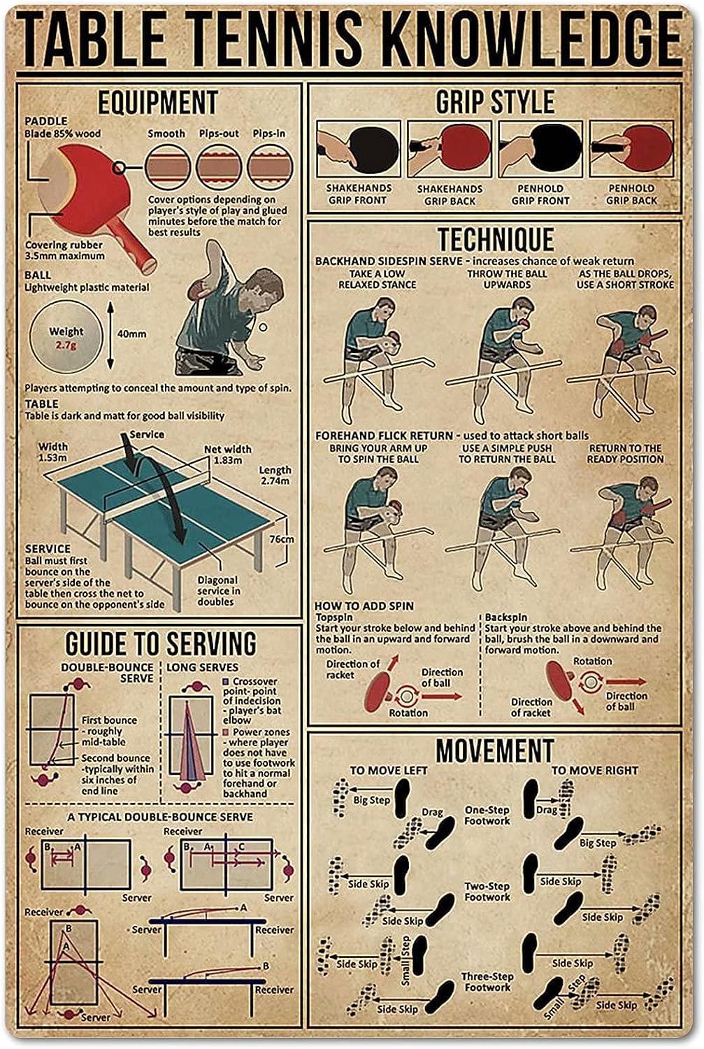 Table Tennis Knowledge Poster  - Table Tennis Knowledge Poster recensione e prezzo